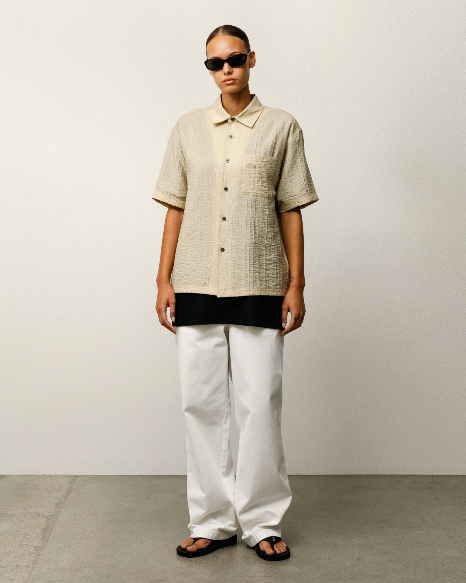 Pleated Textured Shirt – Tan | Tops & Shirts Pleated Textured Shirt – Tan | Tops & Shirts