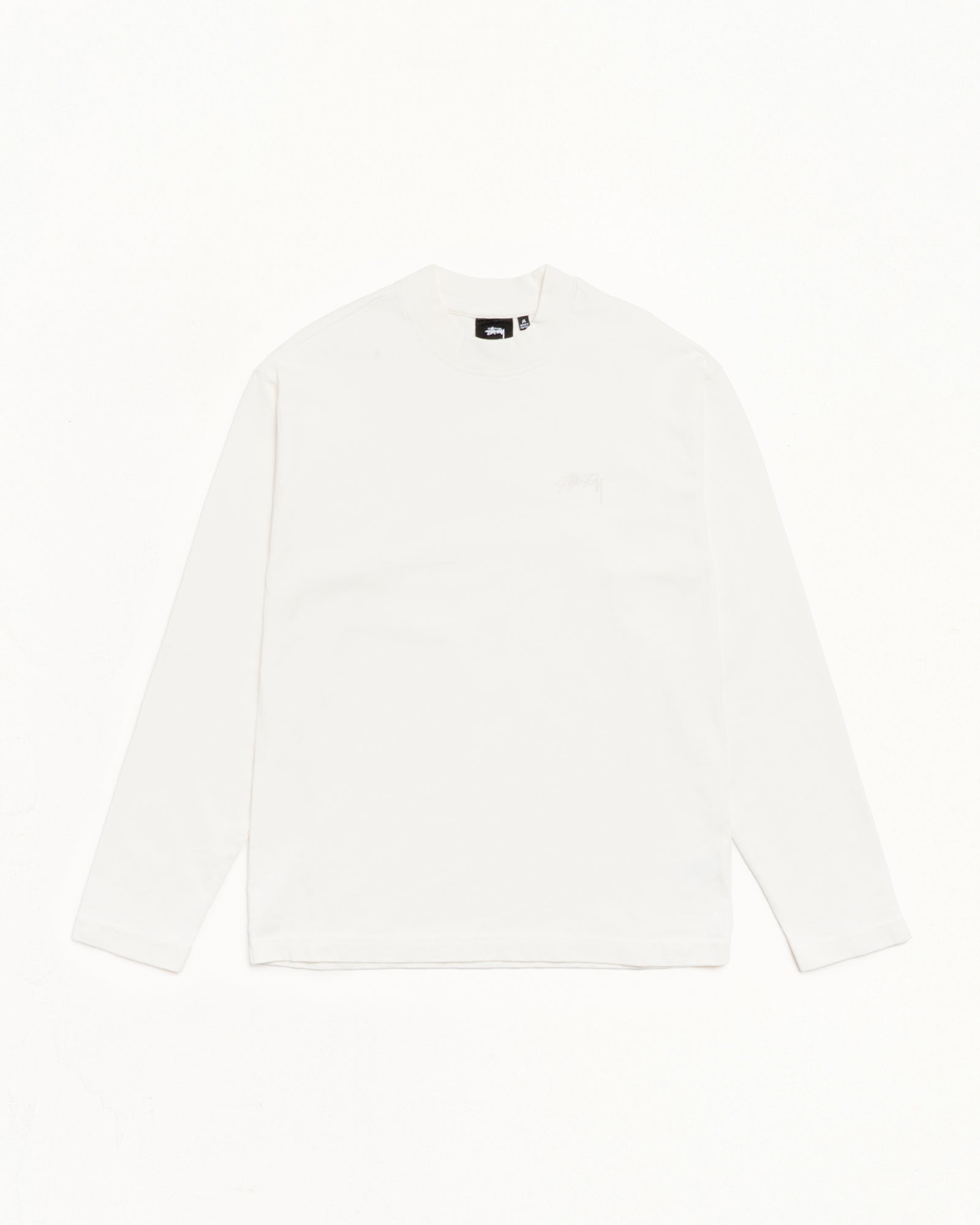 Dyed LS Mock Neck Tee – White | Tees | Stüssy