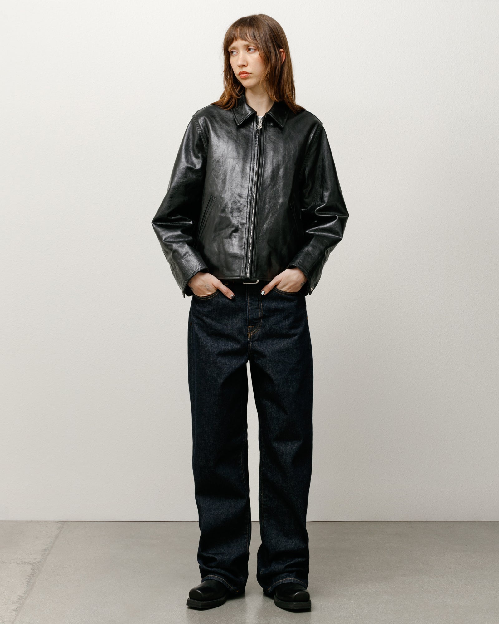 Stussy Leather Jacket Black Wool/Leather 40th Anniversary Stussy