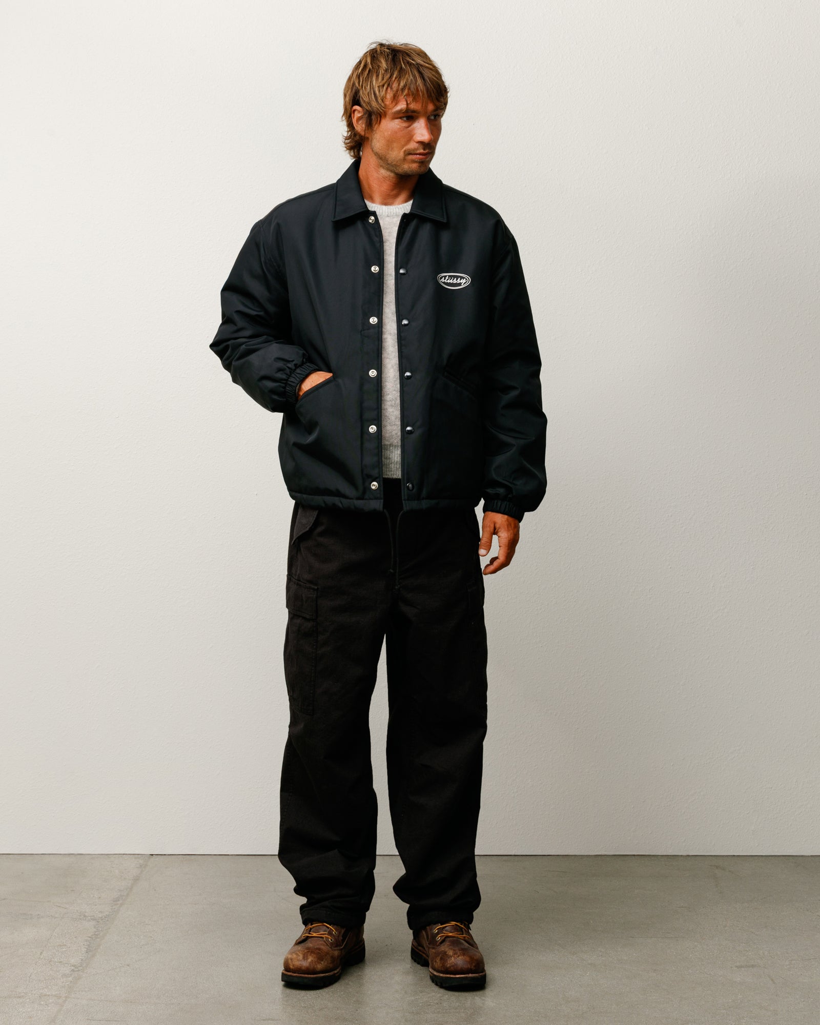 Coaches Jacket – Black | Outerwear | Stüssy