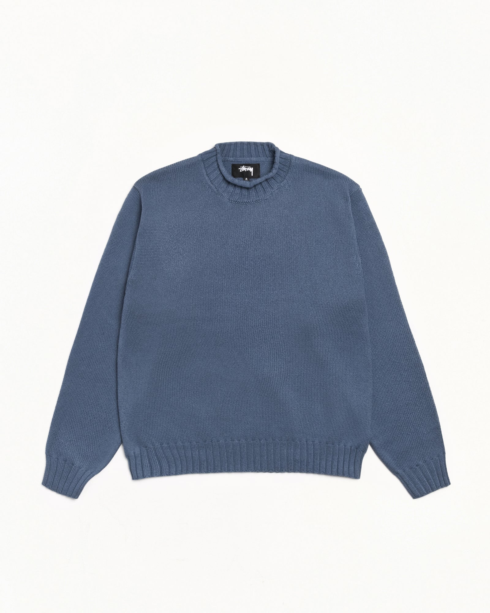 トップス Stussy Surfman Icon Sweater Dusty Blue Surfman Merino Cotton Sweater – Washed Blue | Sweaters