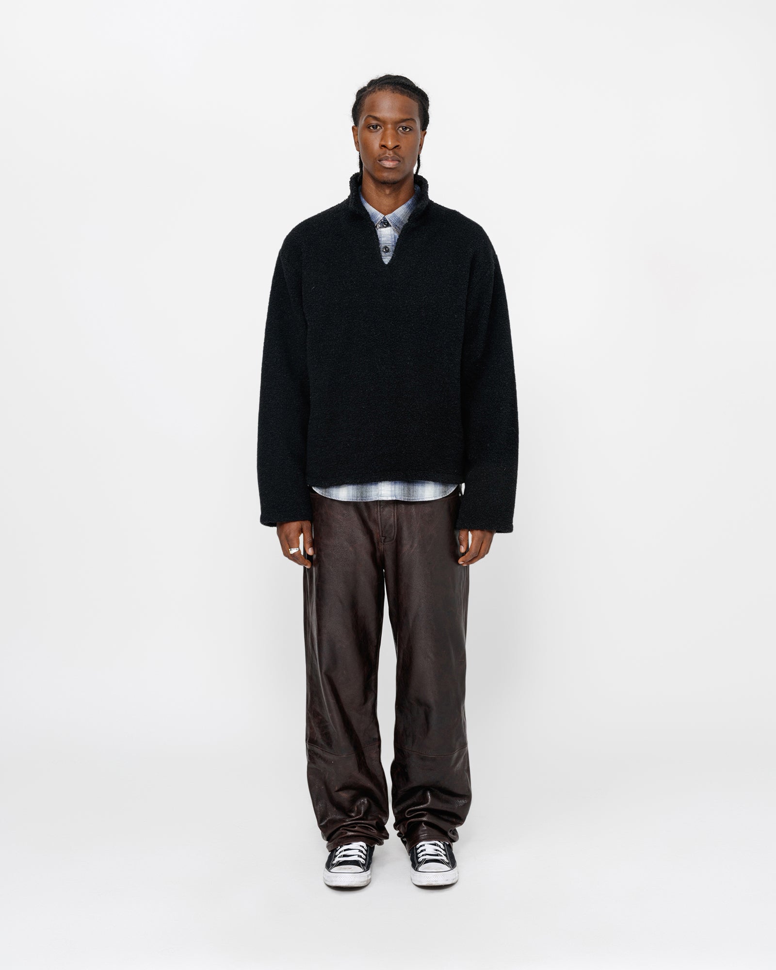 STUSSY 24AW WOOL BLEND SHERPA PULLOVER