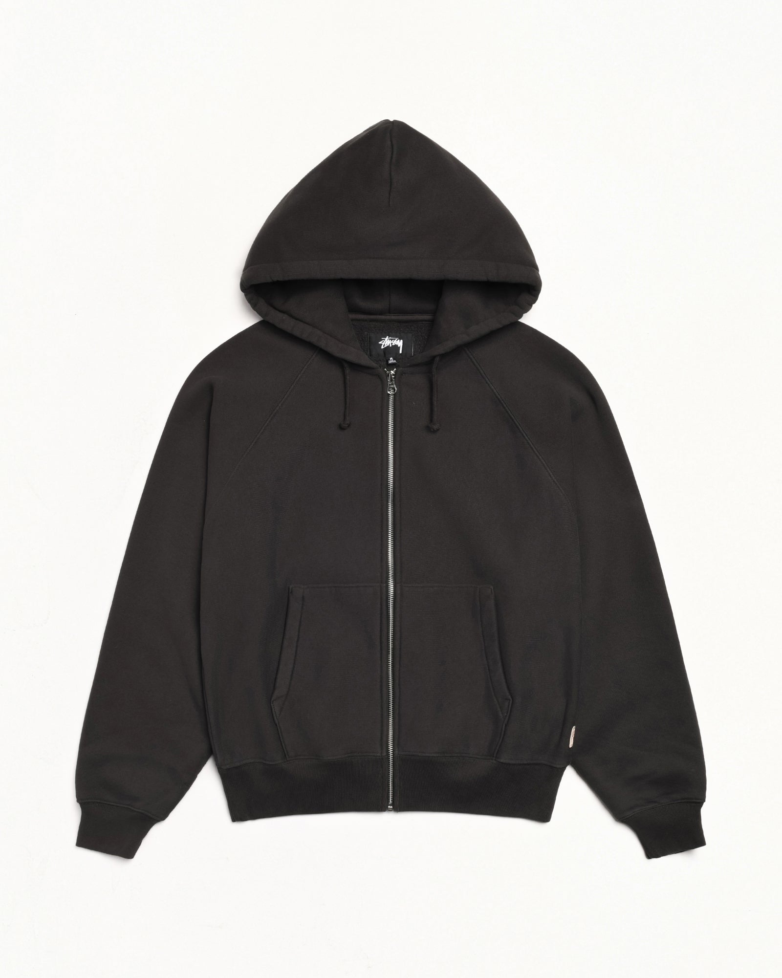 Stussy Faded Black Zip Up Hoodie Faded Graphic Zip Hood