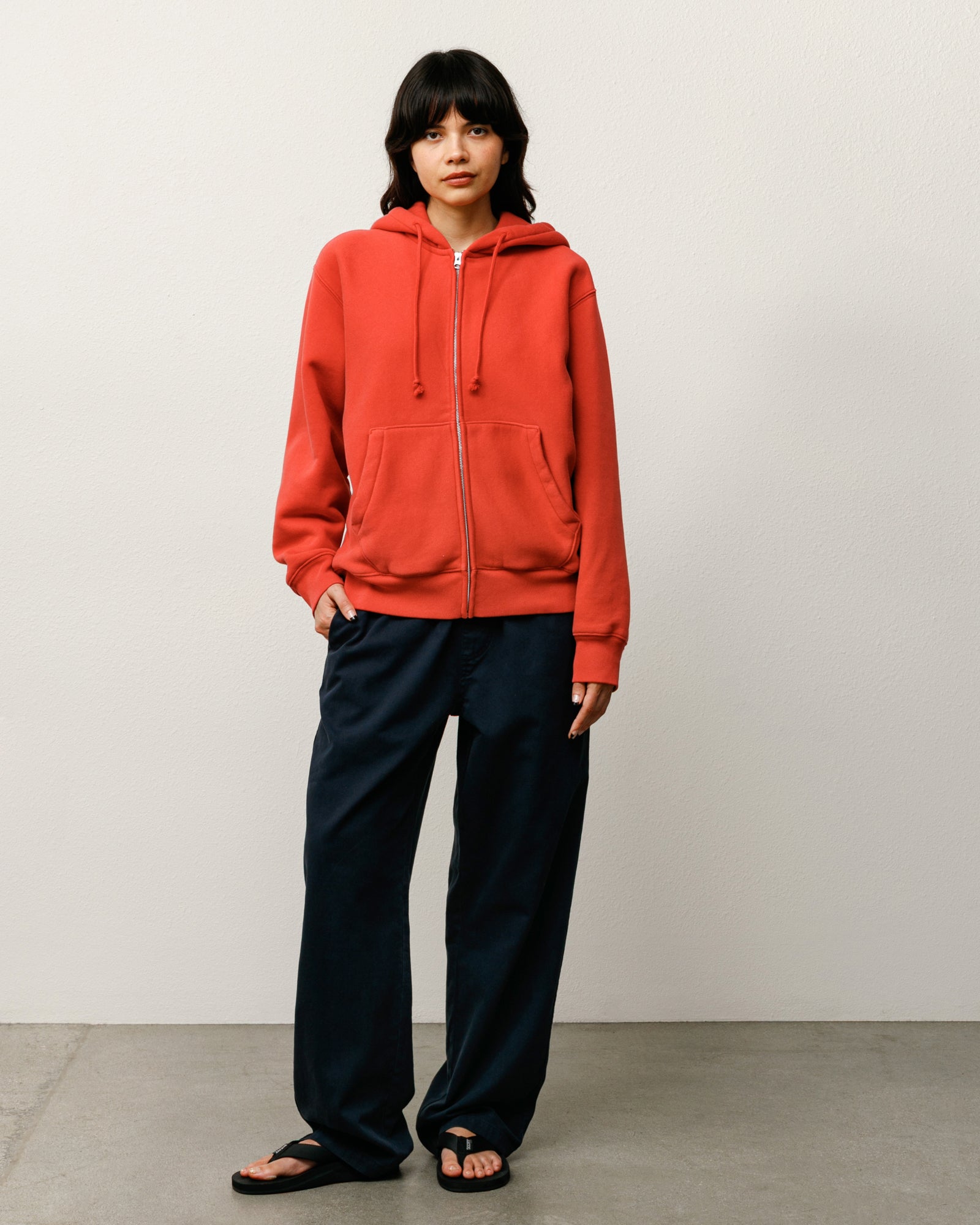 Fleece Zip Hoodie – Red | Zip-up Fleece | Stüssy