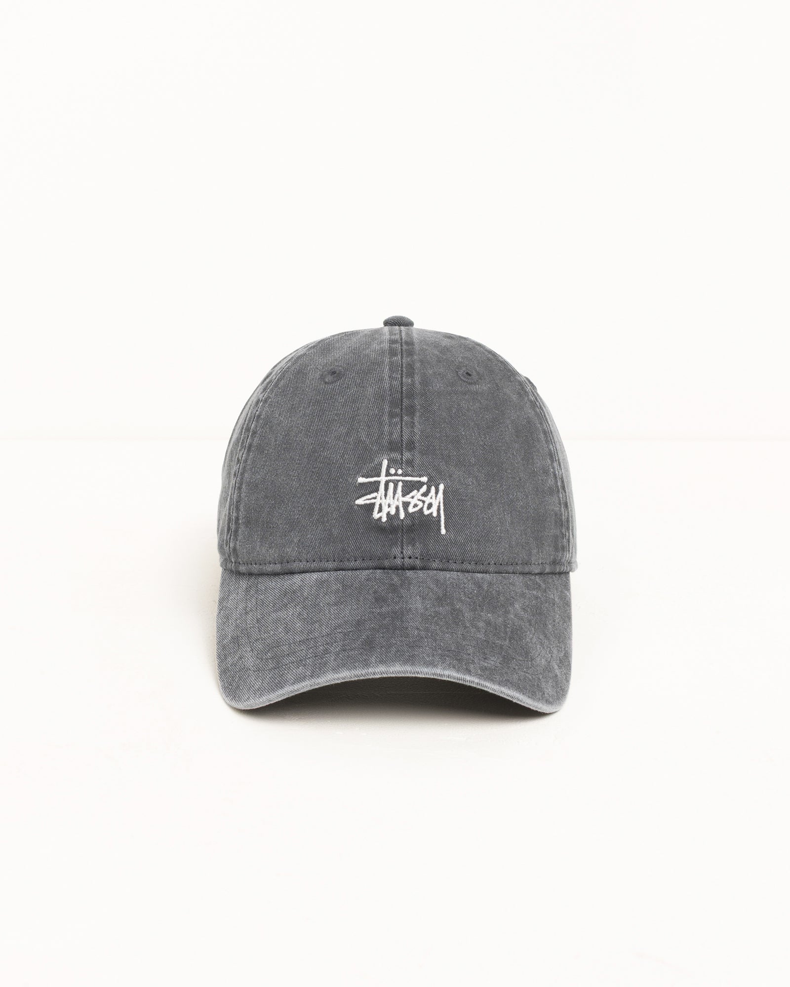 Basic Stüssy Cap Washed – Charcoal | Headwear | Stüssy