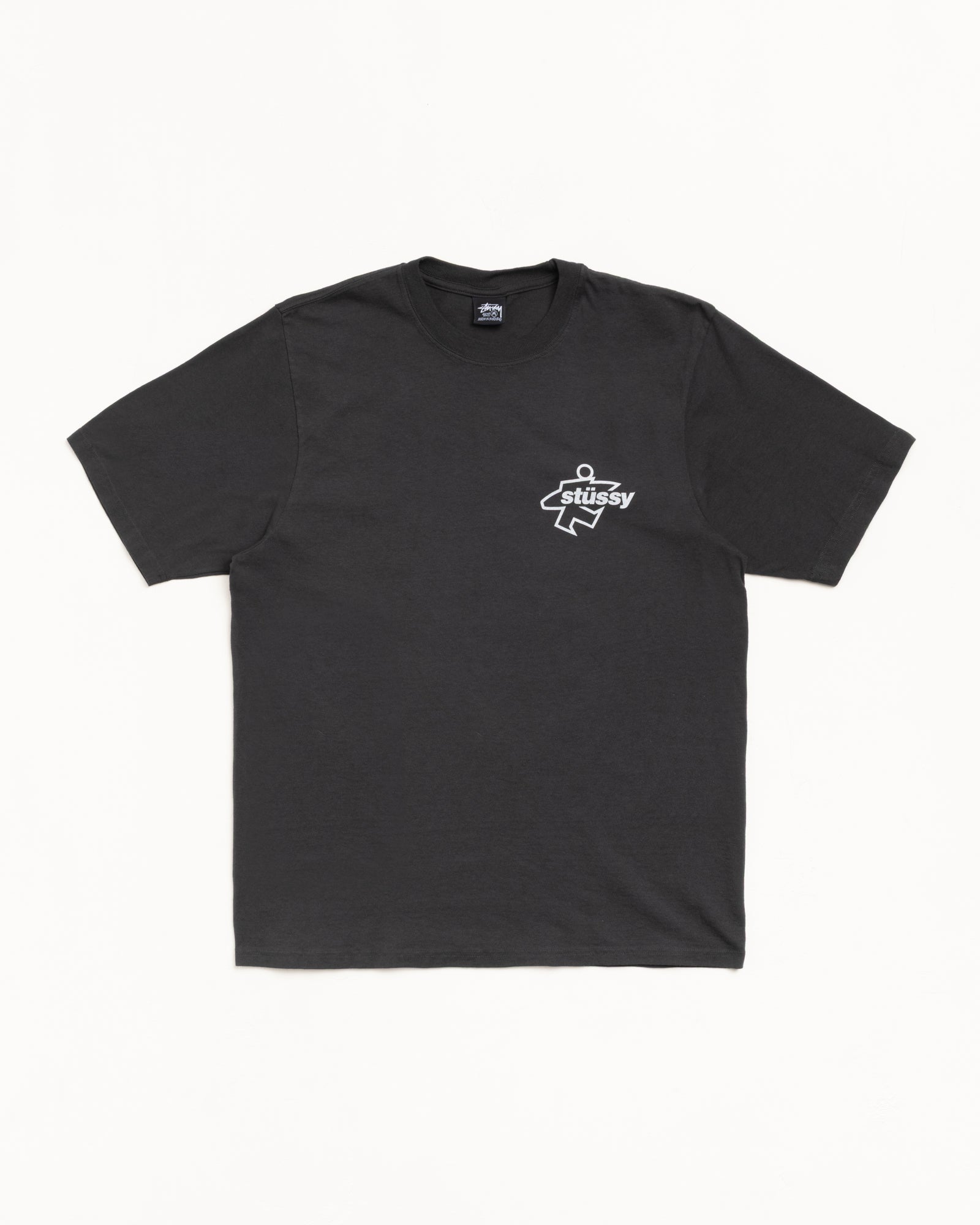 Stüssy ダークグレー ロゴ刺繍 シャツ Lサイズ STUSSY（ステューシー）の「(ステューシー) STUSSY Tシャツ 半袖 男女