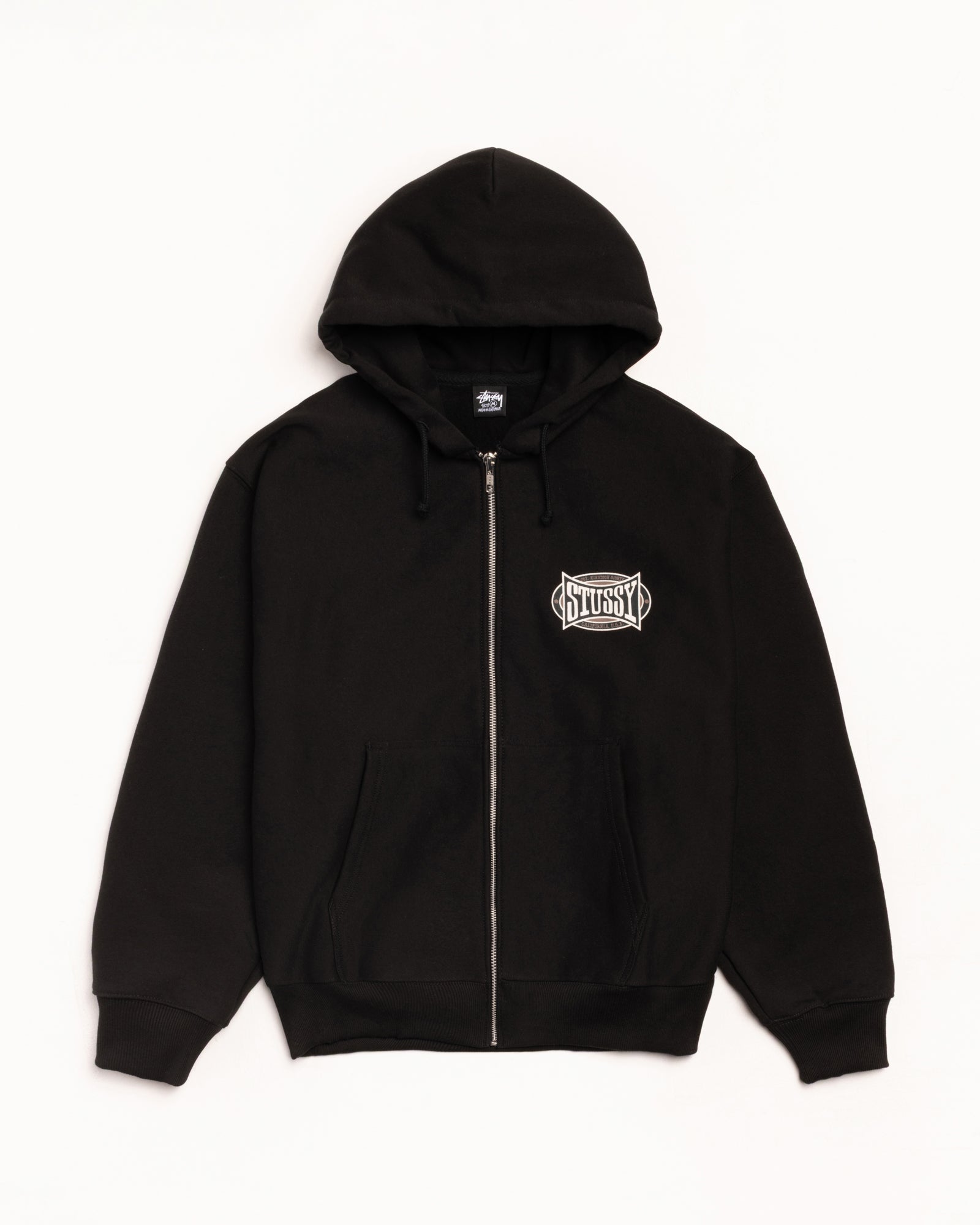 Champion Oval Zip Hoodie – Black | Sweats | Stüssy