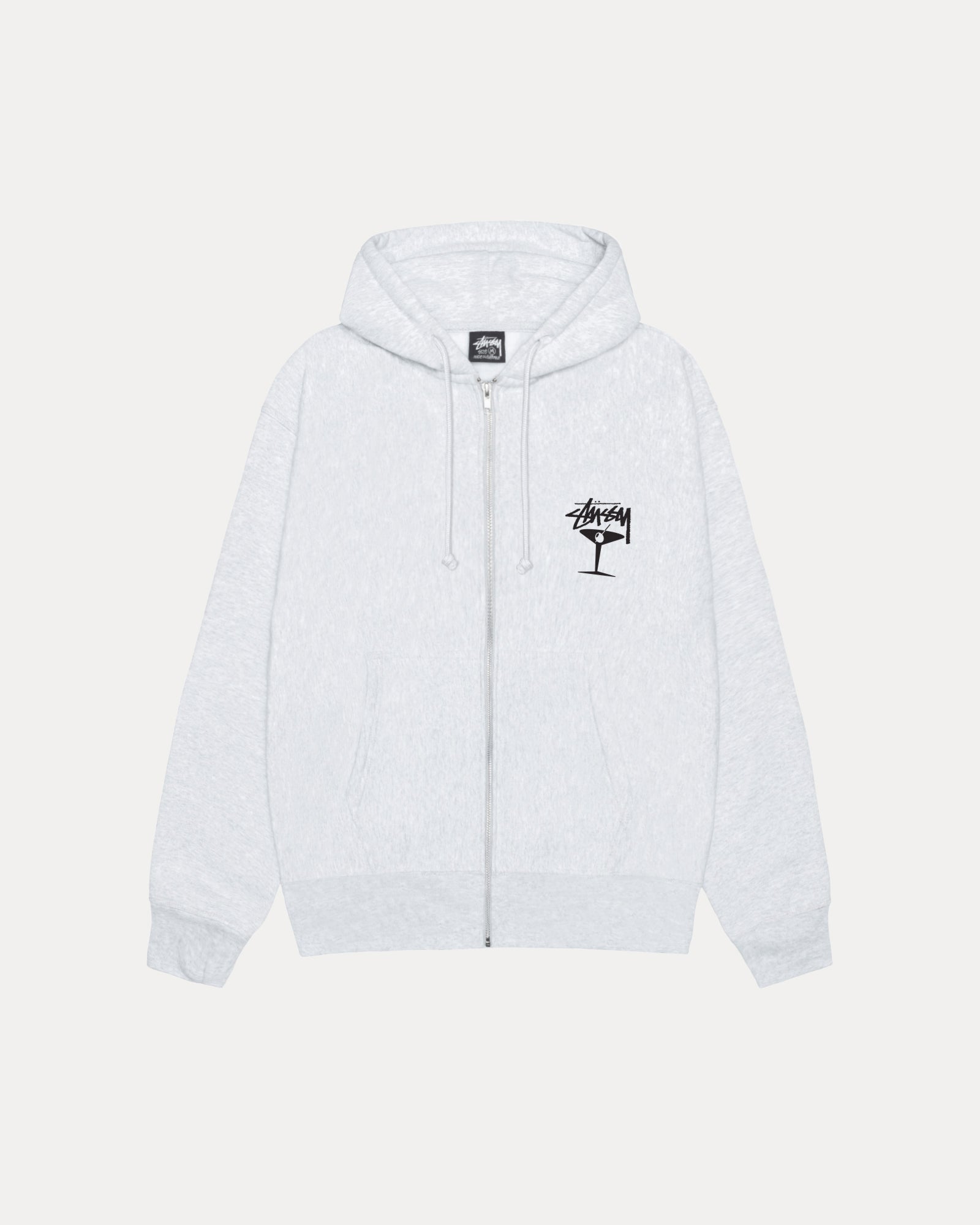Martini Zip Hoodie – Ash Heather Sweats Stüssy - Main Image