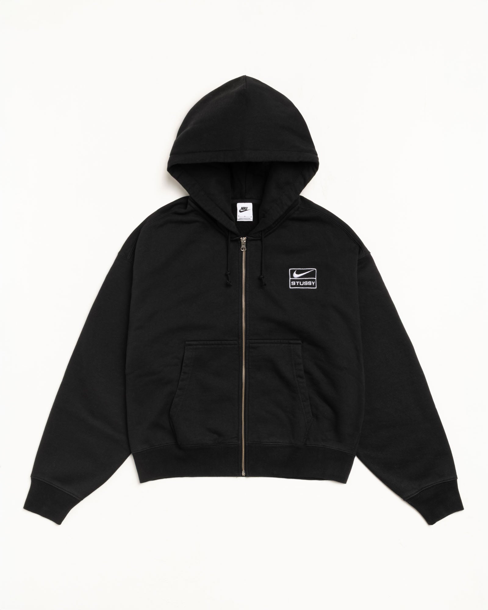 Stüssy Nike Stone Washed Fleece Zip Hoodie – Black Sweats Stüssy