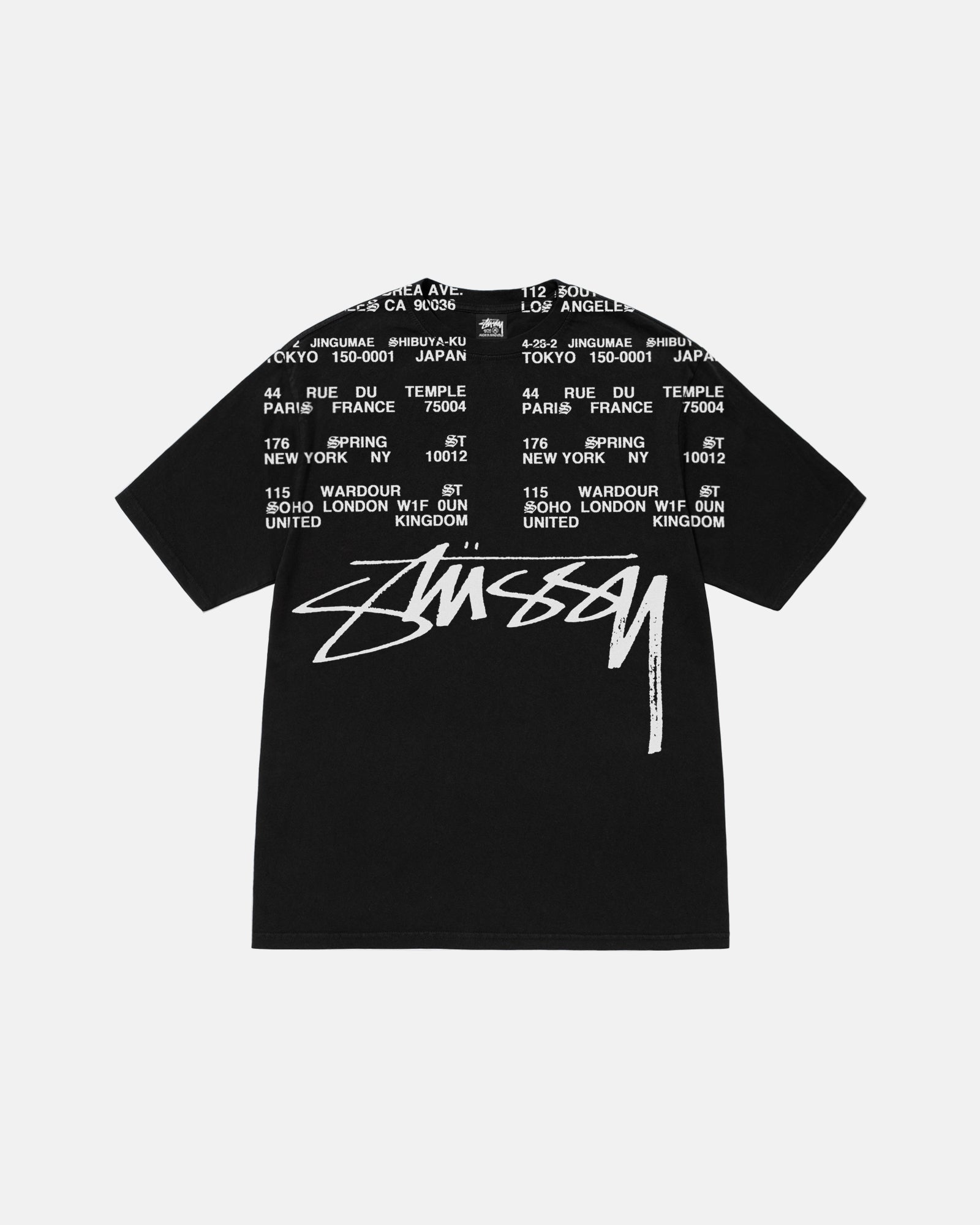 Locations Tee Pigment Dyed in black – Stüssy