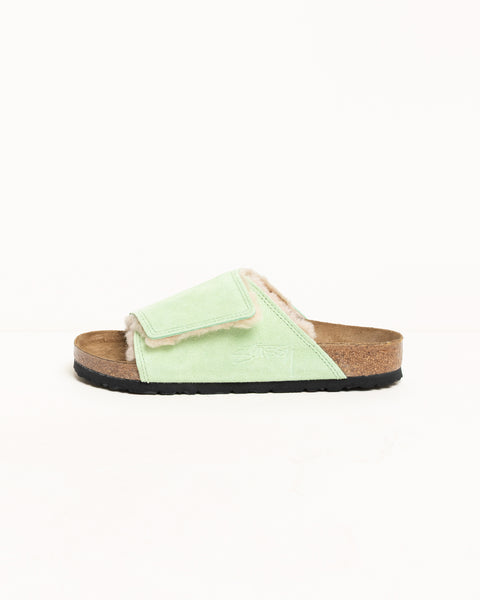 Slide Suede Shearling Stussy Accessories In Washed Green