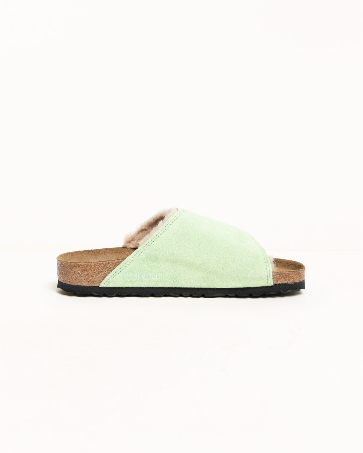 Stüssy & Birkenstock Solana Shearling Slide – Washed Green 