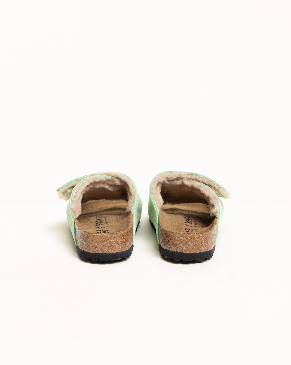 Stüssy & Birkenstock Solana Shearling Slide – Washed Green 