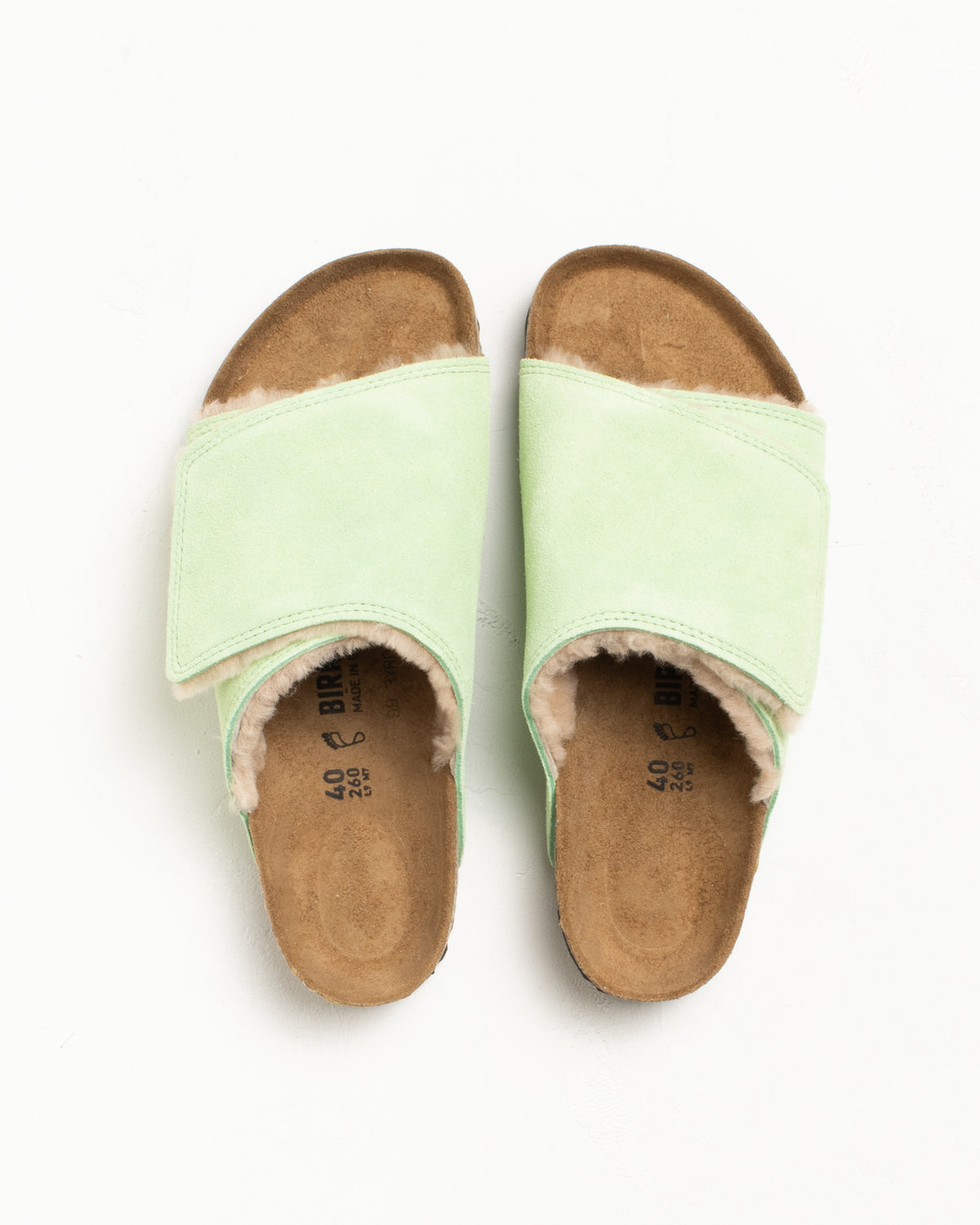 Stüssy & Birkenstock Solana Shearling Slide – Washed Green 