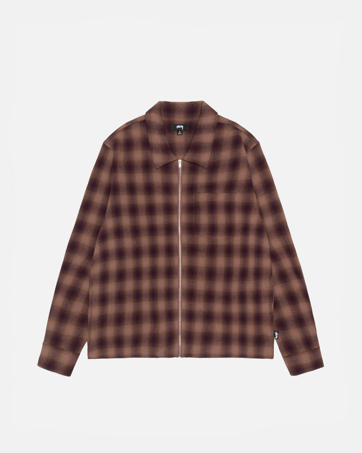 Zip Shirt Twisted Yarn Plaid in brown – Stüssy