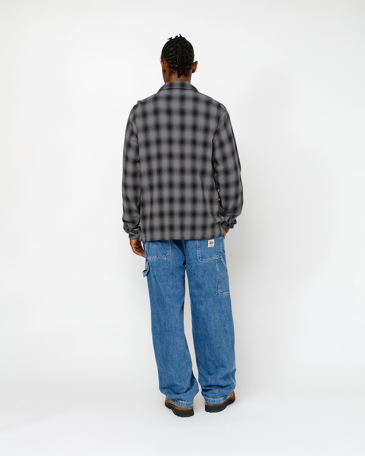 Zip Shirt Twisted Yarn Plaid in charcoal – Stüssy