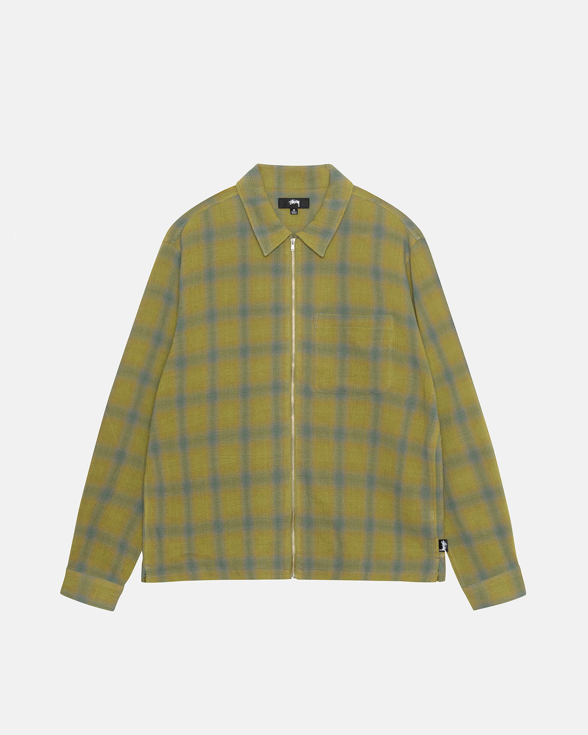 Zip Shirt Twisted Yarn Plaid in green – Stüssy