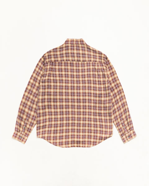 Matthew Plaid Shirt Unisex Short Sleeve In Brick