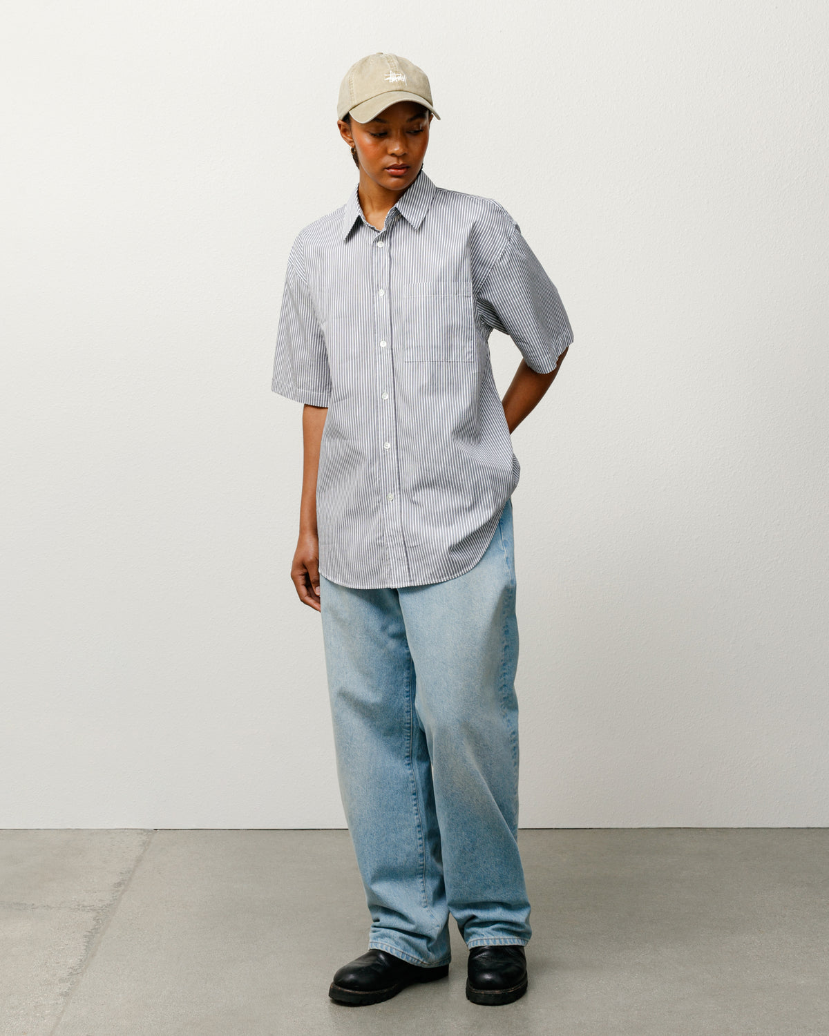 Boxy SS Shirt 8 Ball Stripe – Navy | Shirts | Stüssy