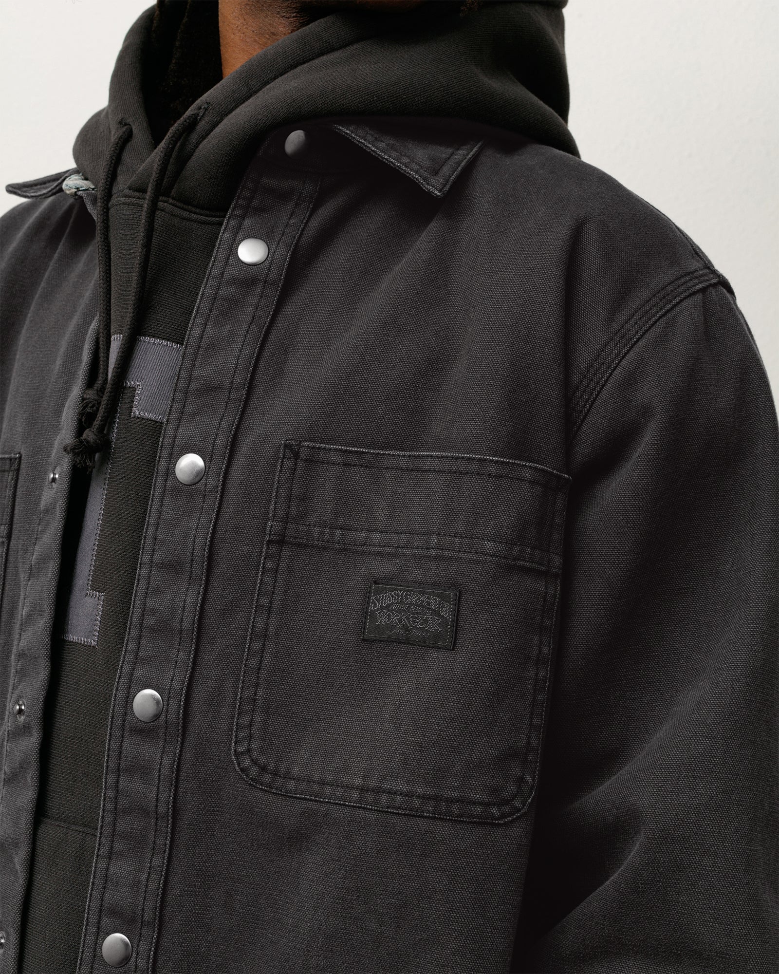 ジャケット・アウター stussy HEAVY WASHED CANVAS SHIRT Heavy Washed Canvas Shirt – Black | Tops | Stüssy