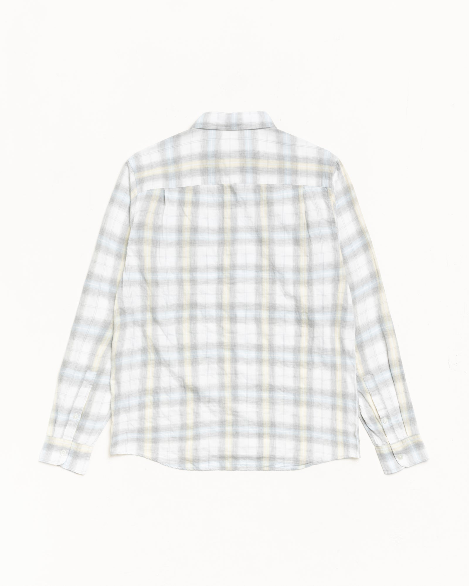 Beach Plaid Shirt Mens Long Sleeve In Off White