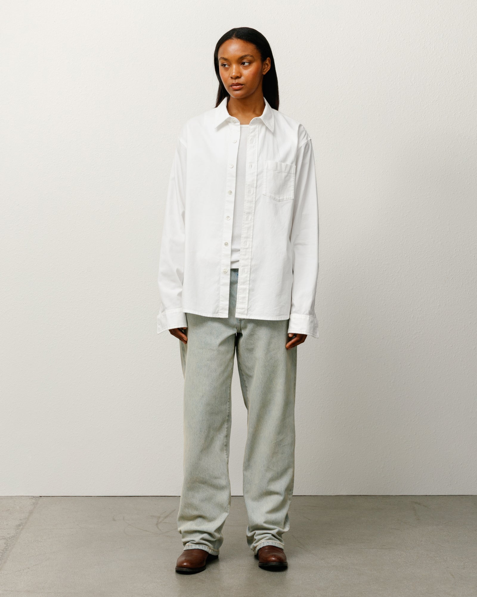 Oxford Ls Shirt Mens Long Sleeve In White