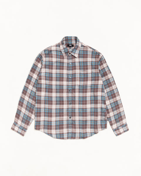 Matthew Plaid Shirt Cl Mens Long Sleeve In Brown