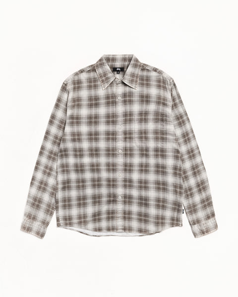 Dax Plaid Shirt Unisex Long Sleeve In Brown