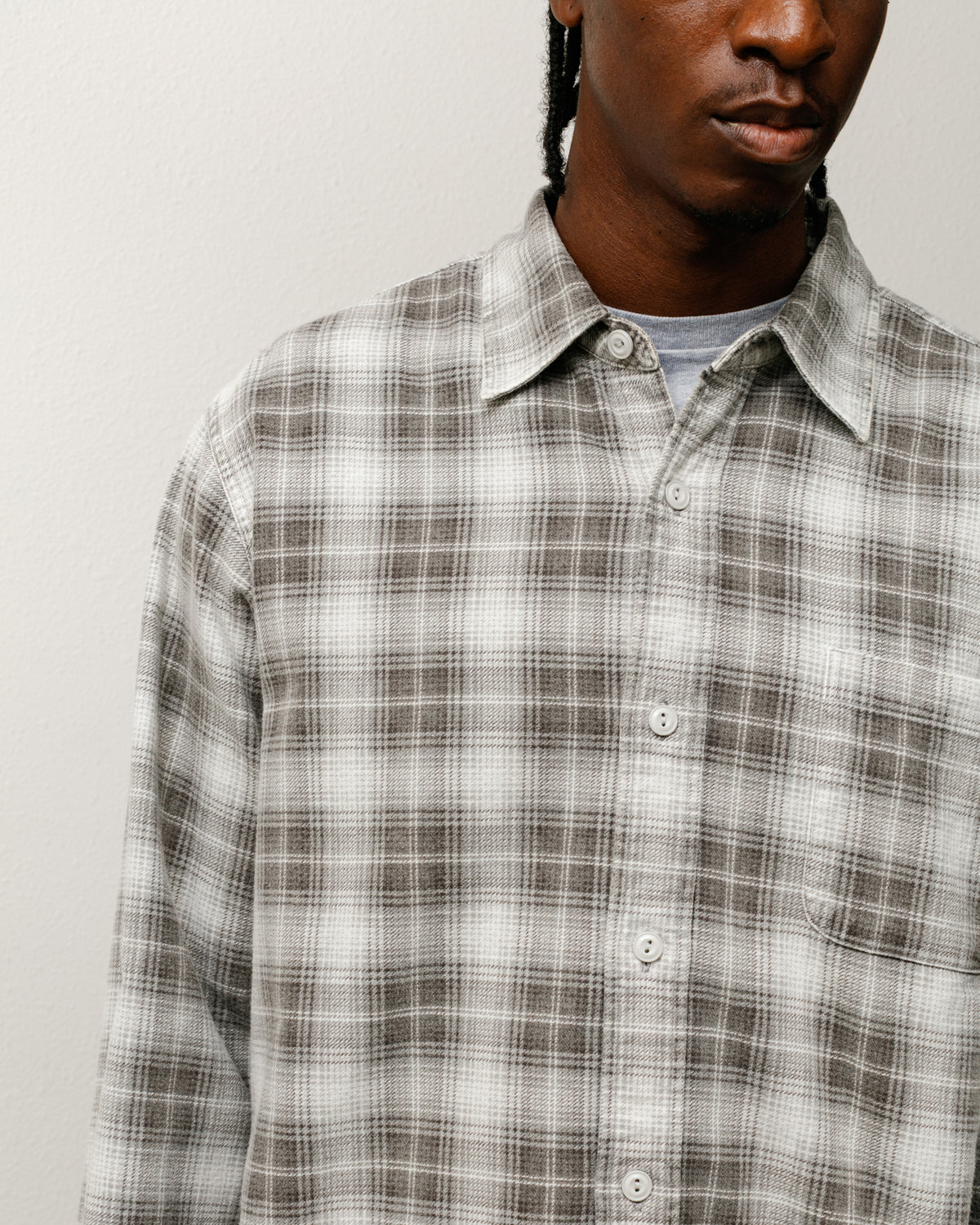 Dax Plaid Shirt Unisex Long Sleeve In Brown