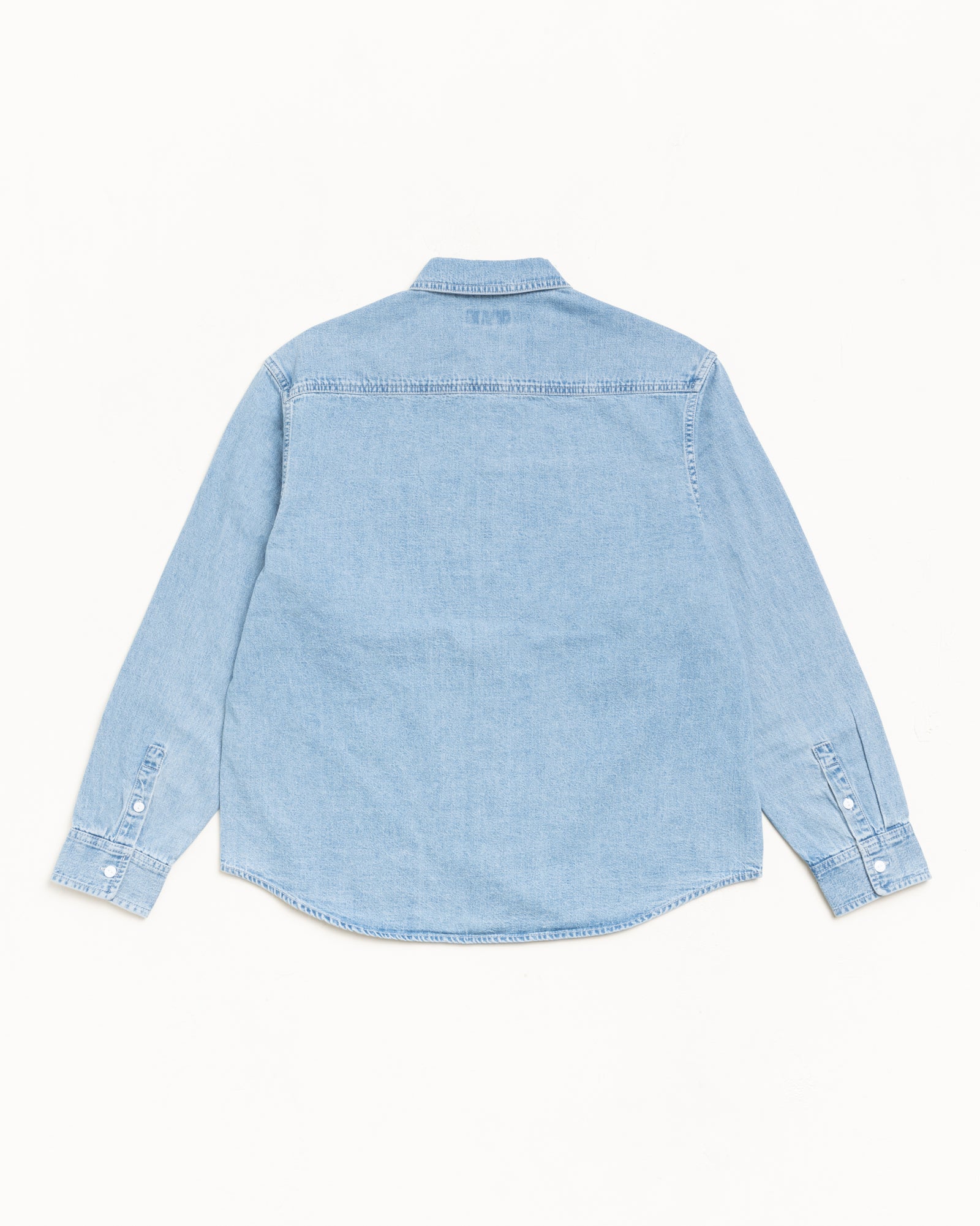 Work Denim Shirt Mens Long Sleeve In Light Denim