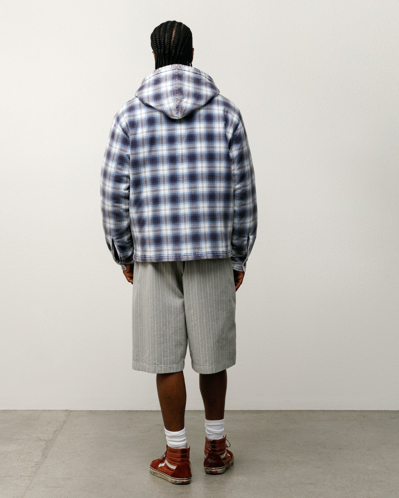 Zip Hooded Plaid Shirt – Blue | Outerwear | Stüssy