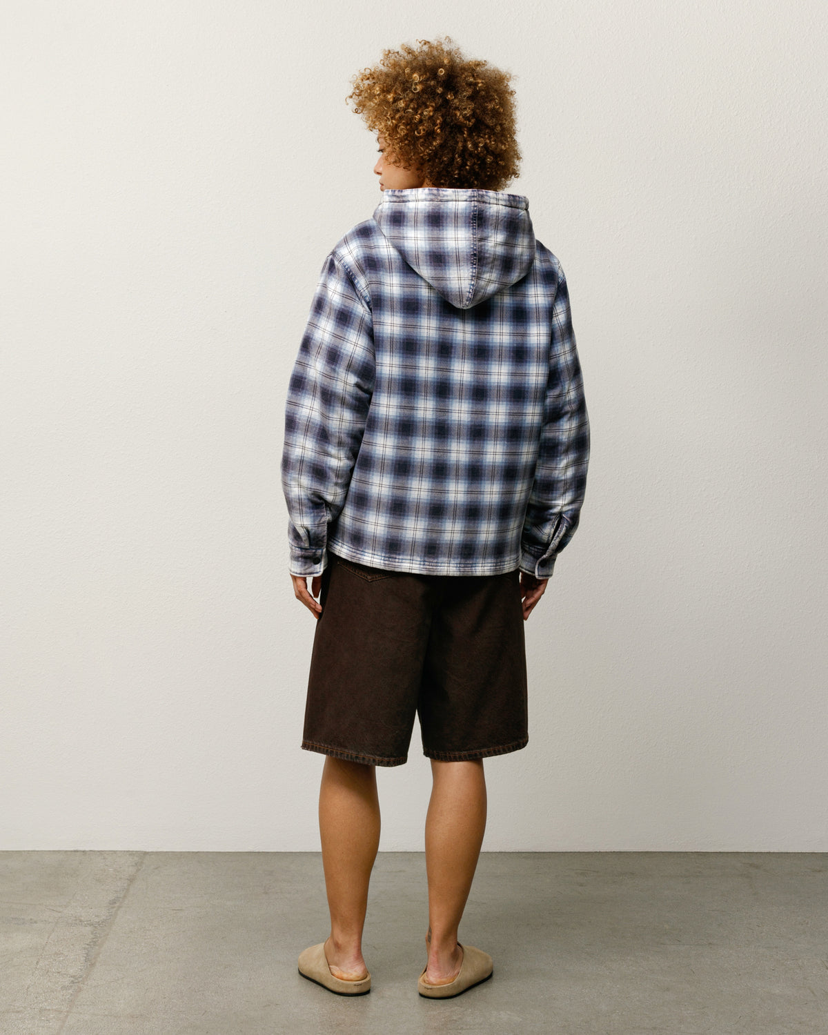 Zip Hooded Plaid Shirt – Blue | Outerwear | Stüssy