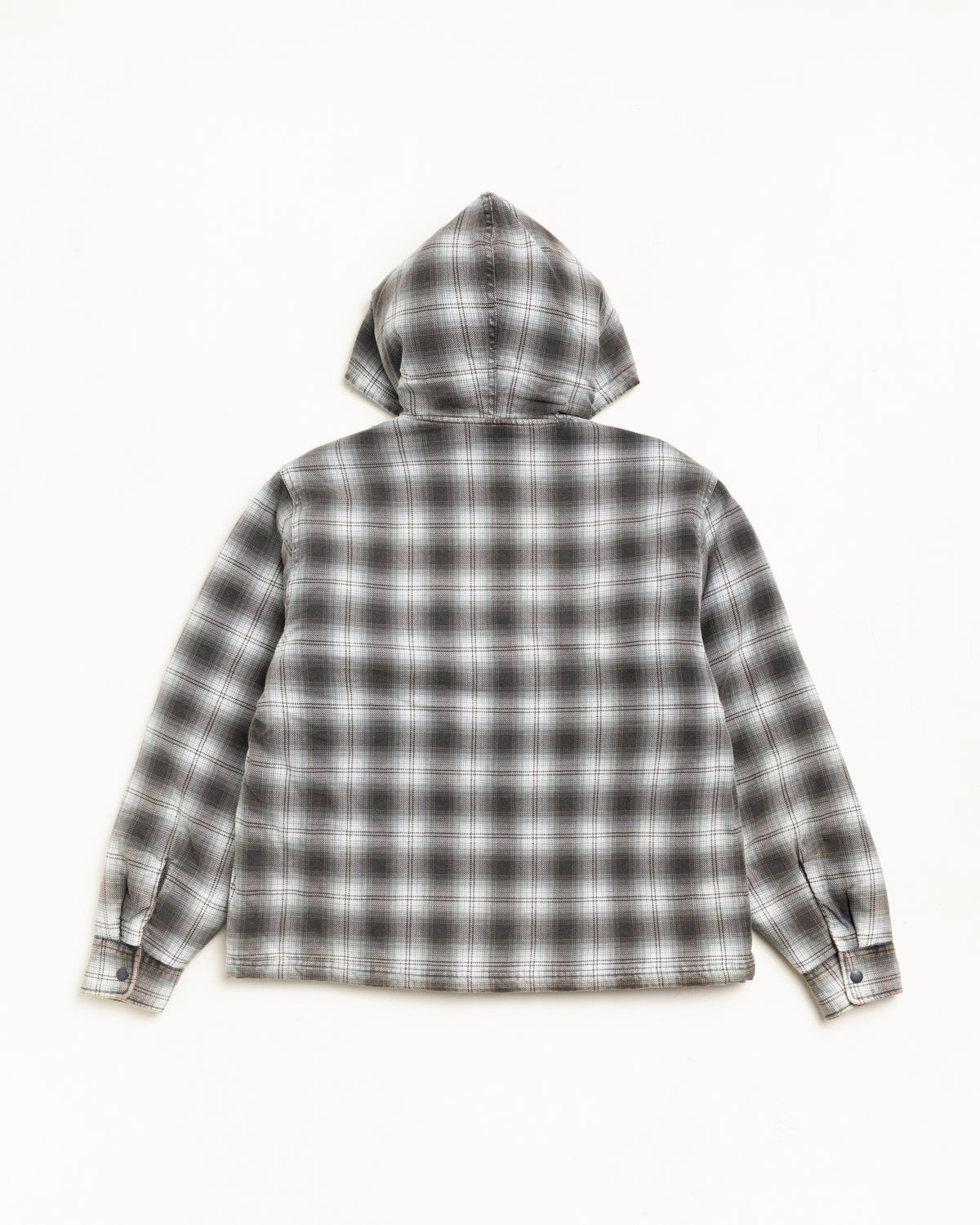 Zip Hooded Plaid Shirt - Charcoal | Outerwear | Stüssy