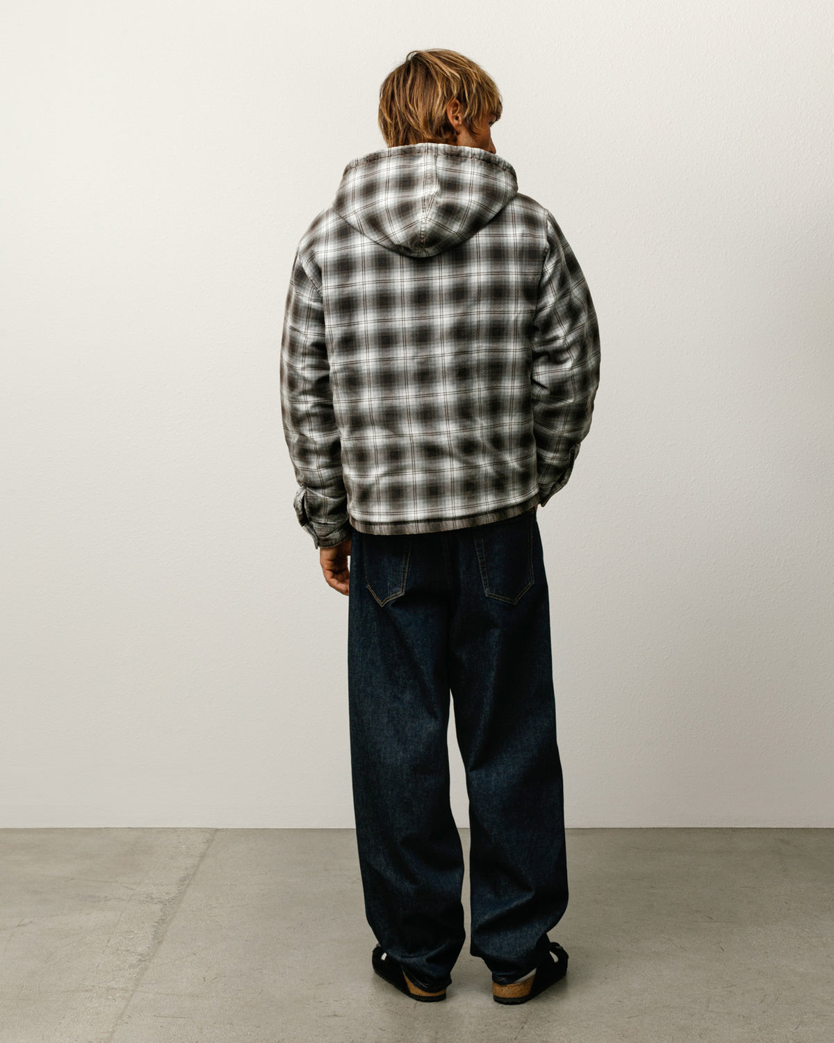 Zip Hooded Plaid Shirt – Charcoal | Outerwear | Stüssy