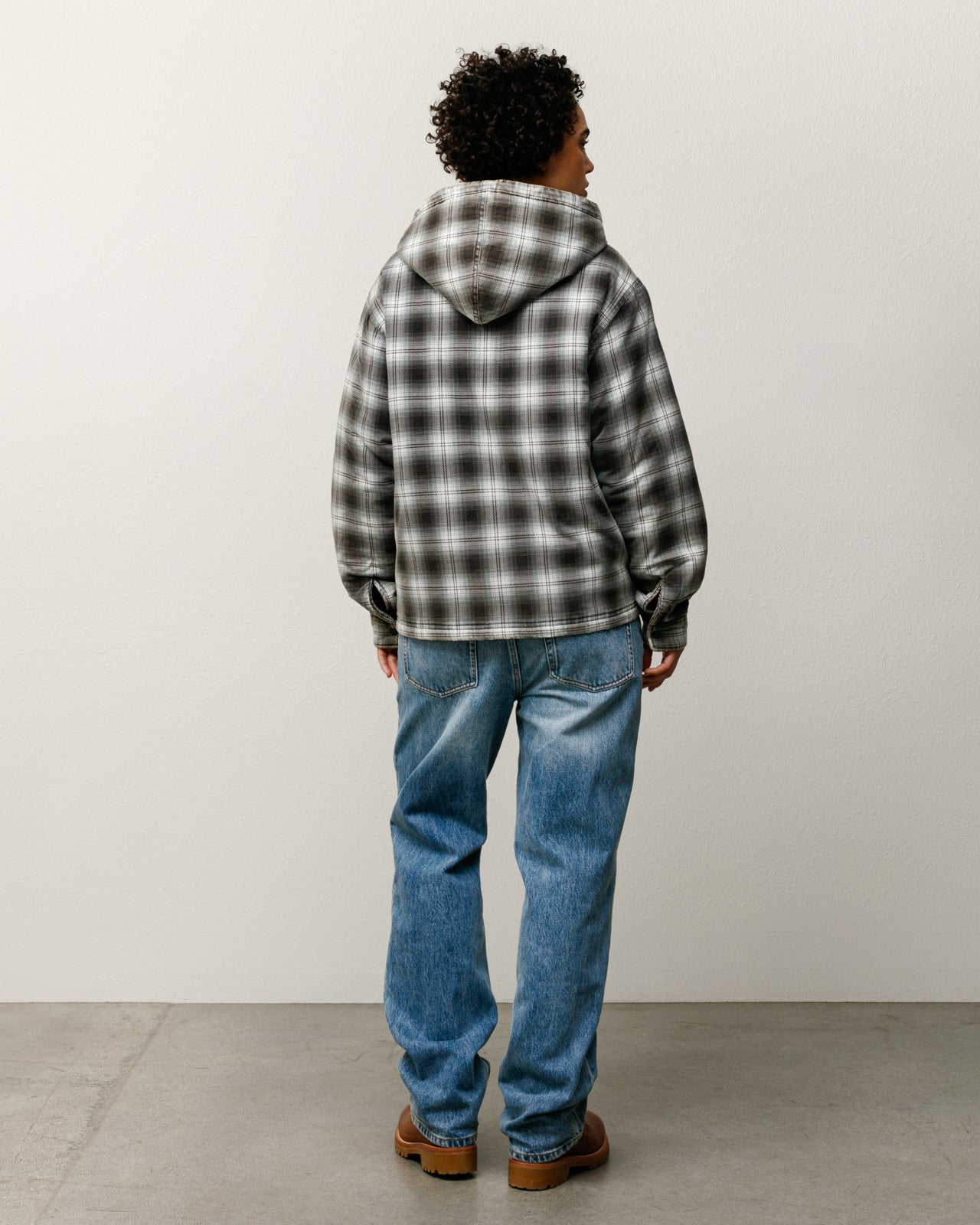 Zip Hooded Plaid Shirt – Charcoal | Outerwear | Stüssy