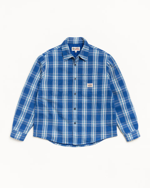 Lau Plaid Shirt Jacket Mens Long Sleeve In Blue