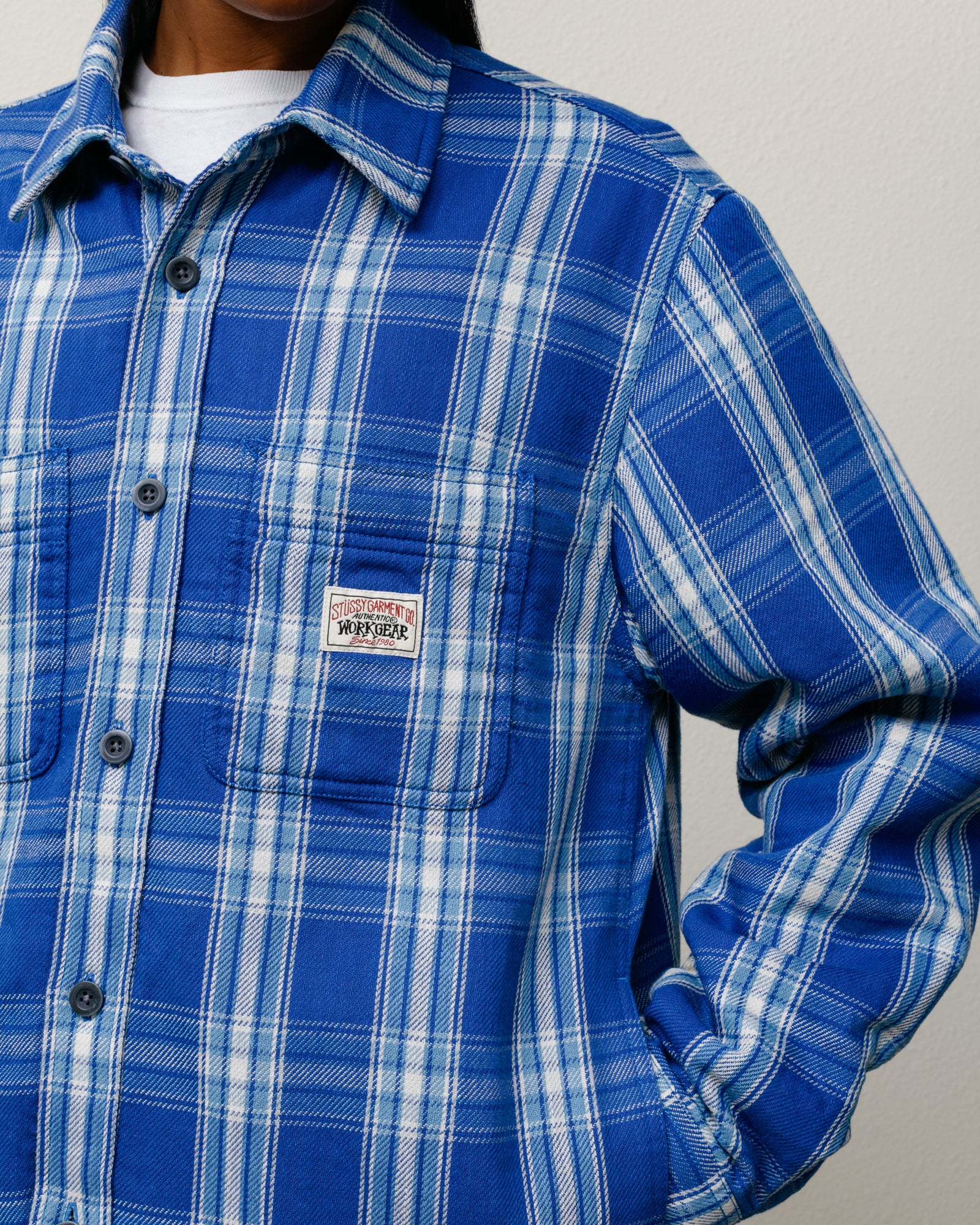 Lau Plaid Shirt Jacket Mens Long Sleeve In Blue