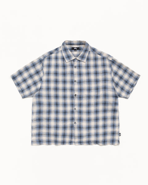 Liam Ss Plaid Shirt Mens Short Sleeve In Blue