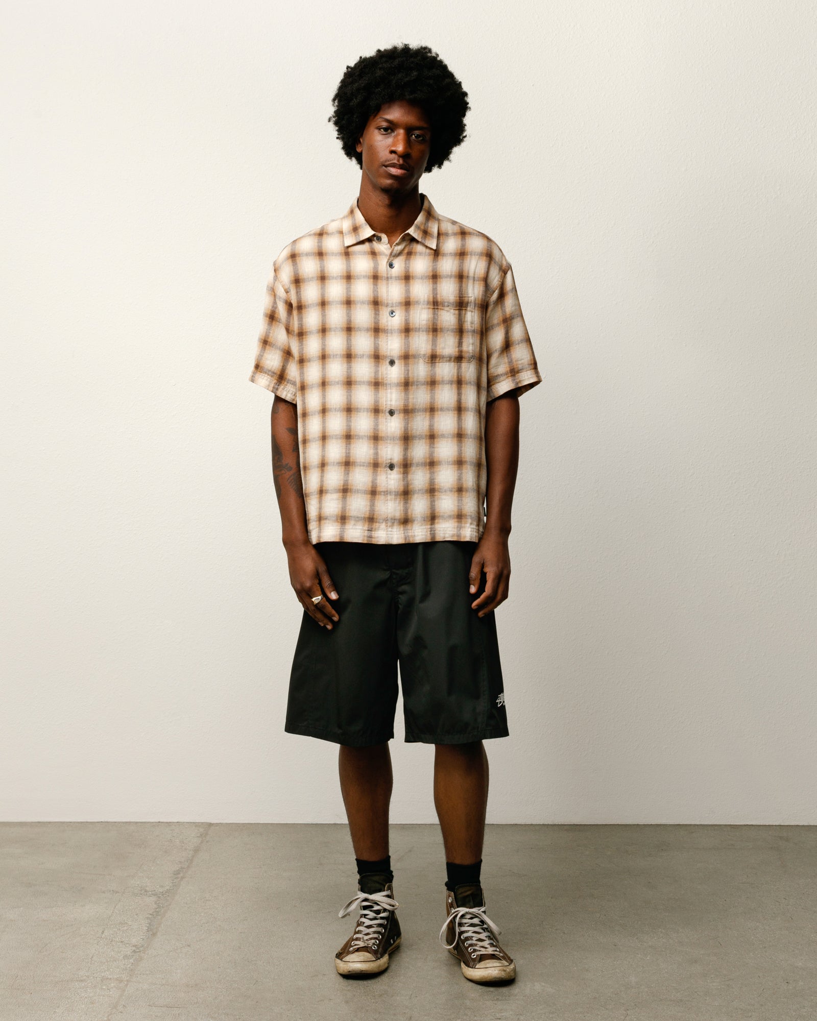 Liam SS Plaid Shirt – Brown | Tops & Shirts | Stüssy