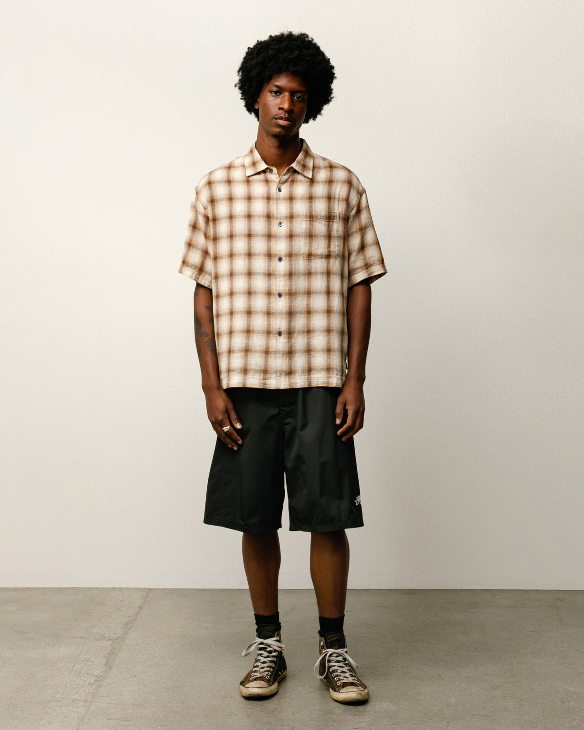 Liam SS Plaid Shirt – Brown | Tops & Shirts | Stüssy