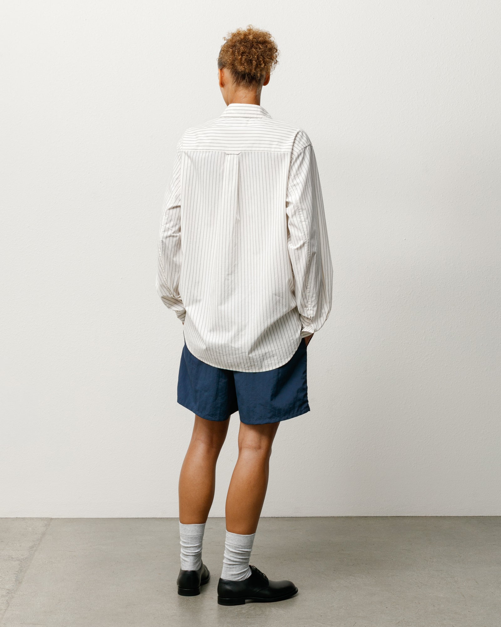 Standard LS Shirt Unisex Long Sleeve in Natural Stripe