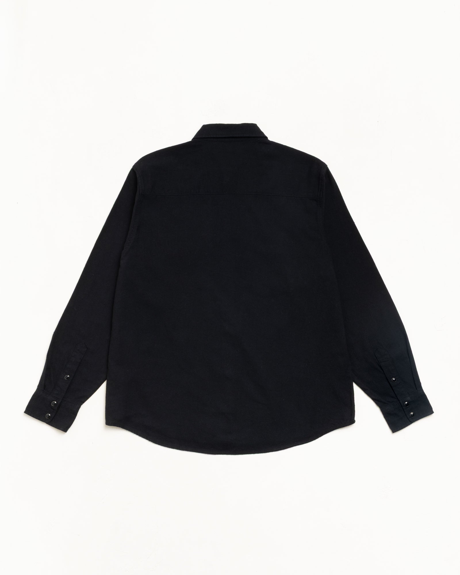 Cotton Silk Western Shirt in Black