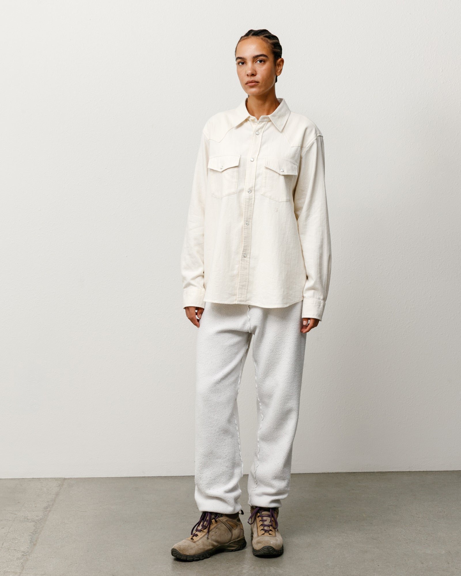 Cotton Silk Western Shirt – Off White | Tops & Shirts