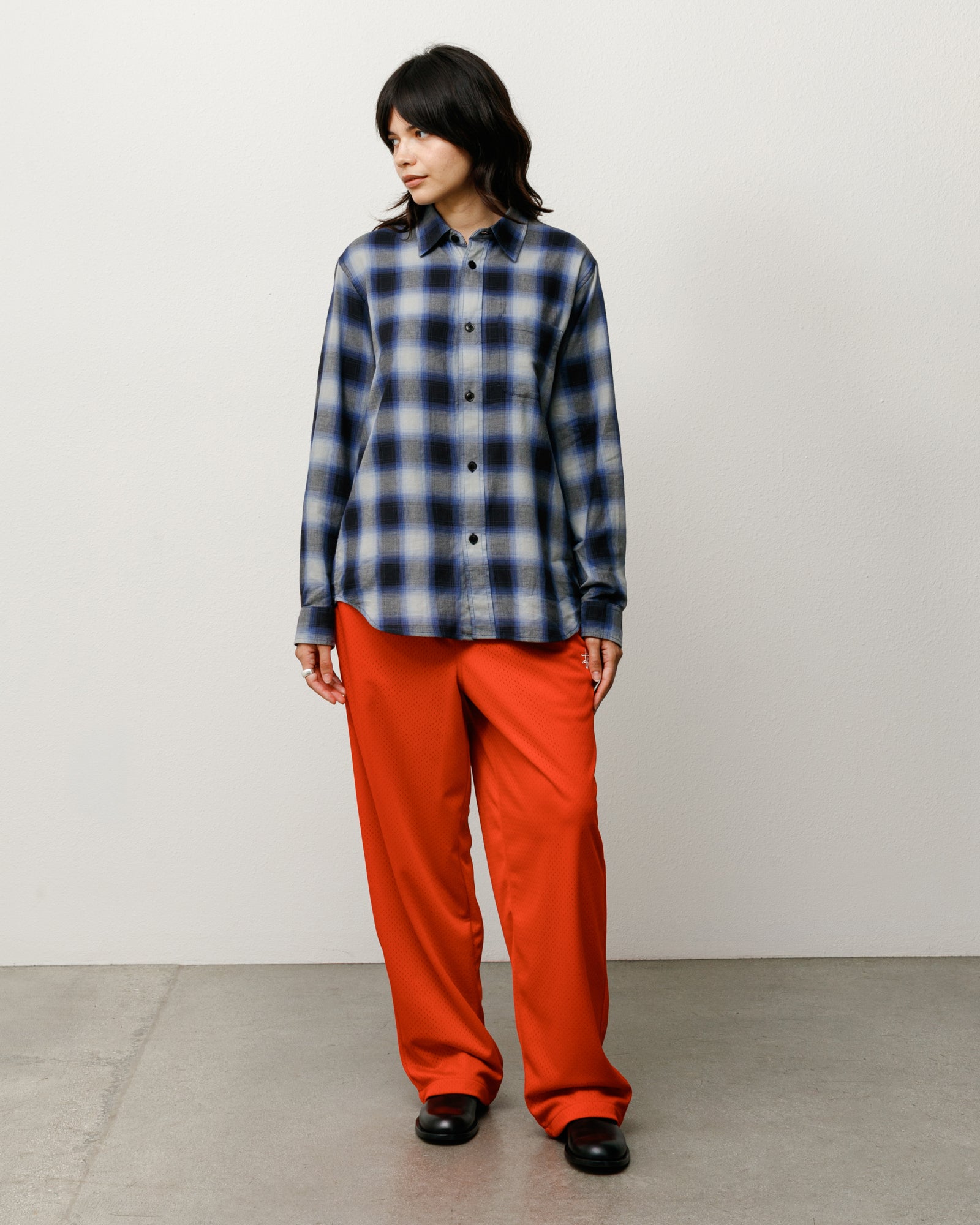 Beach Ombre Plaid Shirt in Black