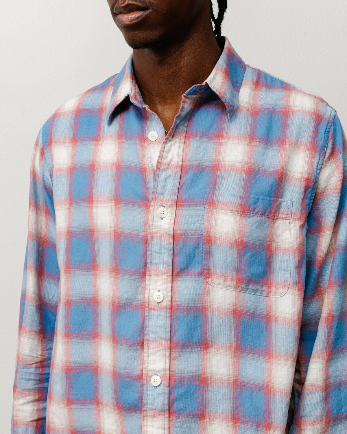 Beach Ombre Plaid Shirt – Blue | Tops & Shirts | Stüssy
