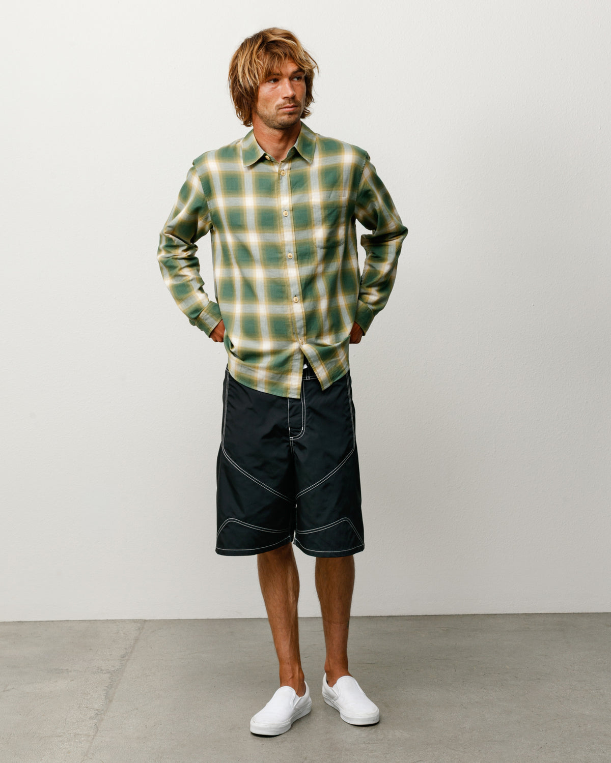 Beach Ombre Plaid Shirt – Green | Tops & Shirts | Stüssy