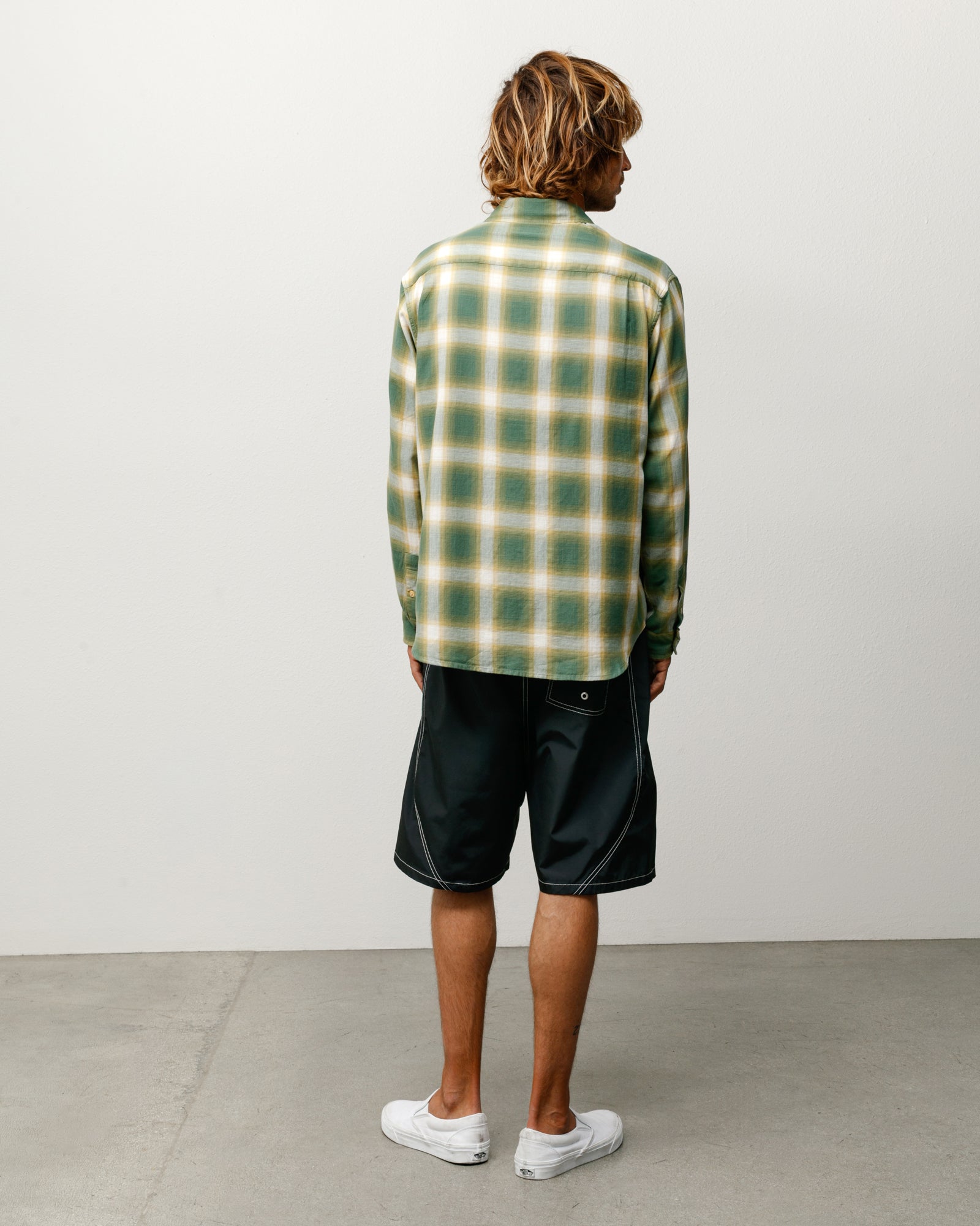 Beach Ombre Plaid Shirt in Green