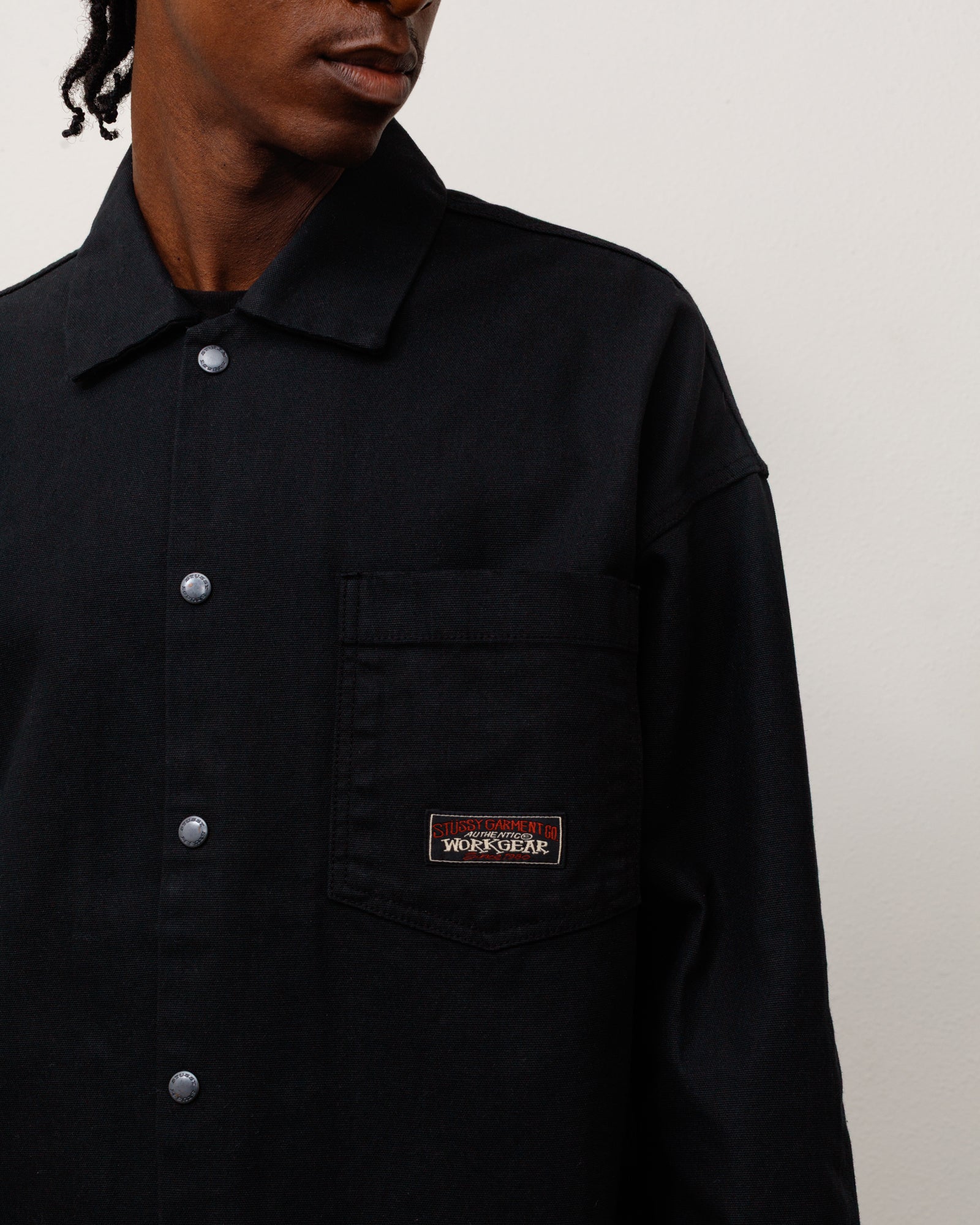 Canvas Work Overshirt - Black | Tops & Shirts | Stüssy