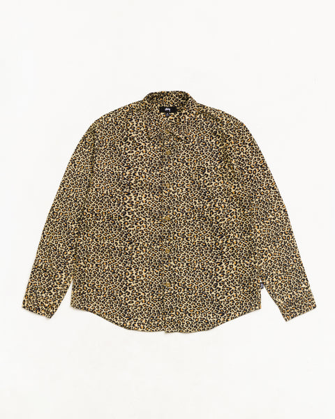 Animal Print Flannel Shirt, unisex long sleeve in Leopard