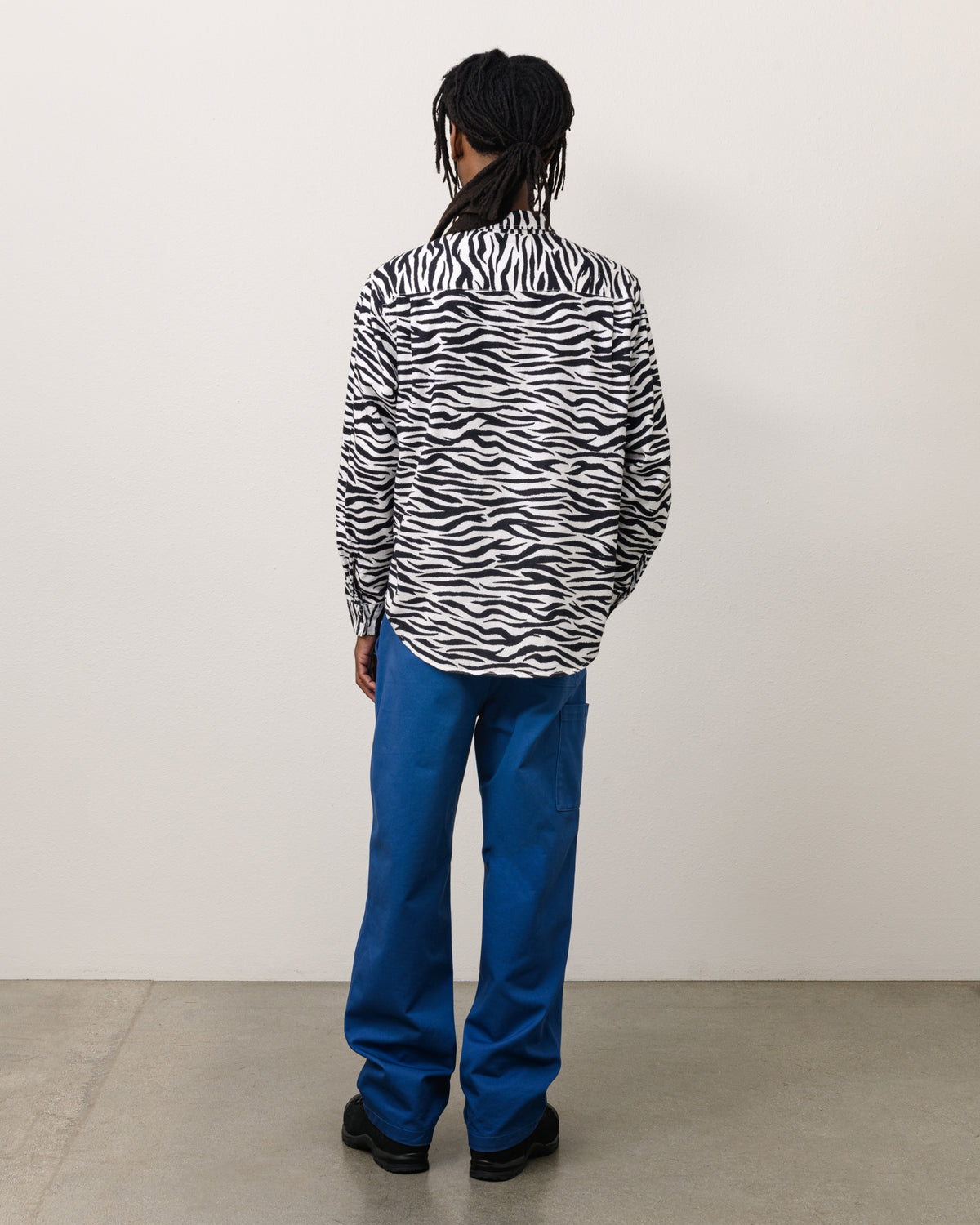 Animal Print Flannel Shirt Unisex Long Sleeve In Zebra